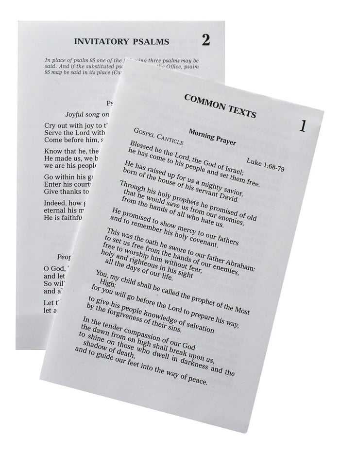 Inserts  (Christian Prayer)