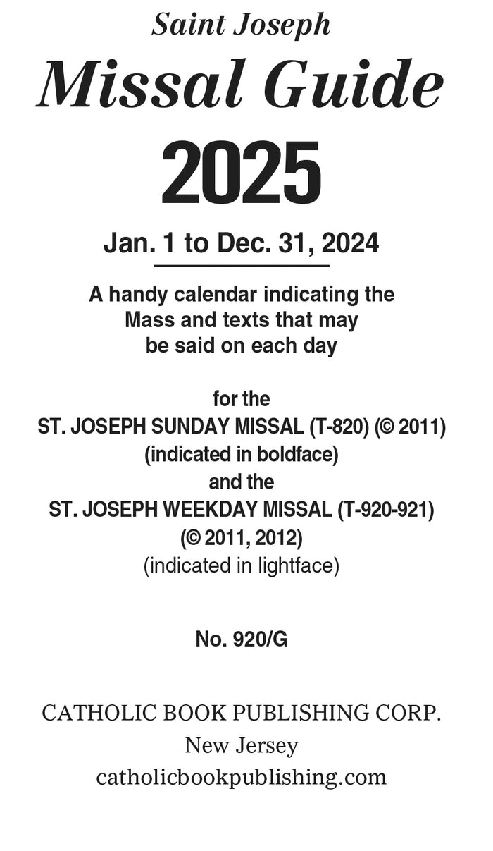 St. Joseph Missal Guide for 2026