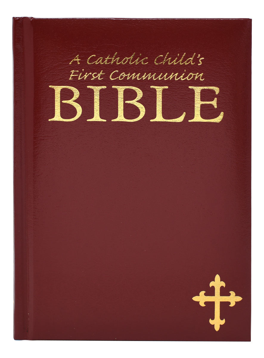 A Catholic Child's First Communion Bible - Maroon