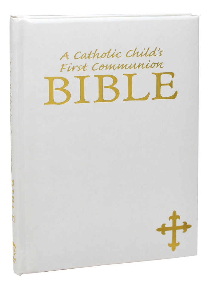 A Catholic Child's First Communion Bible - White