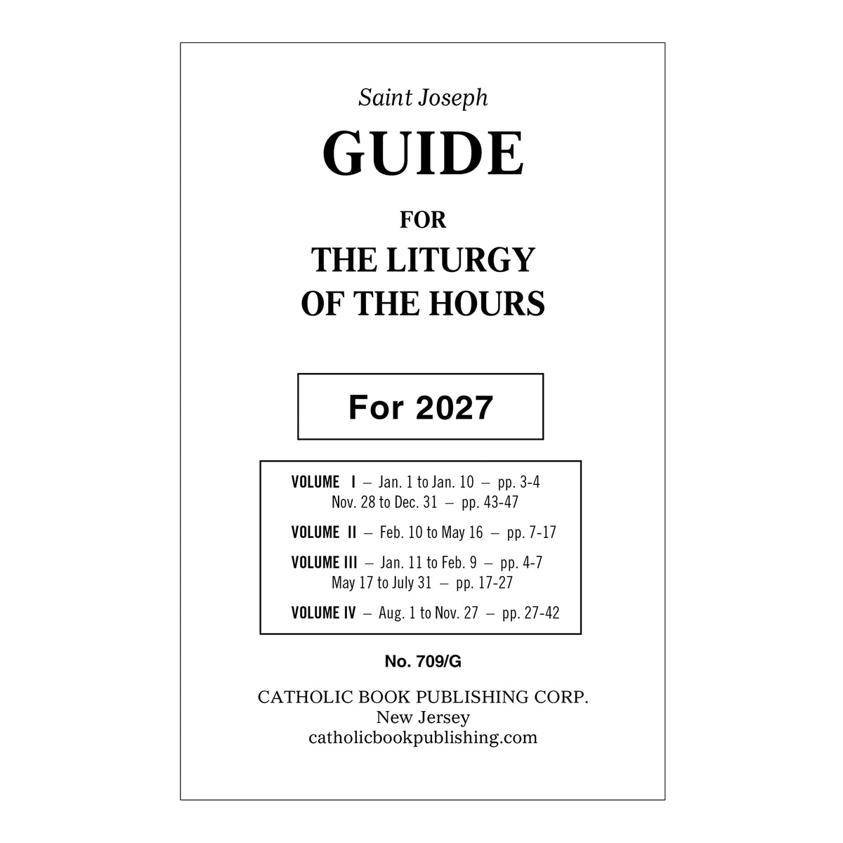 Liturgy Of The Hours Guide For 2027 (Large Type)