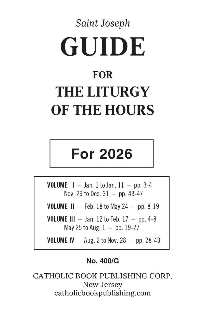 Liturgy Of The Hours Guide For 2026