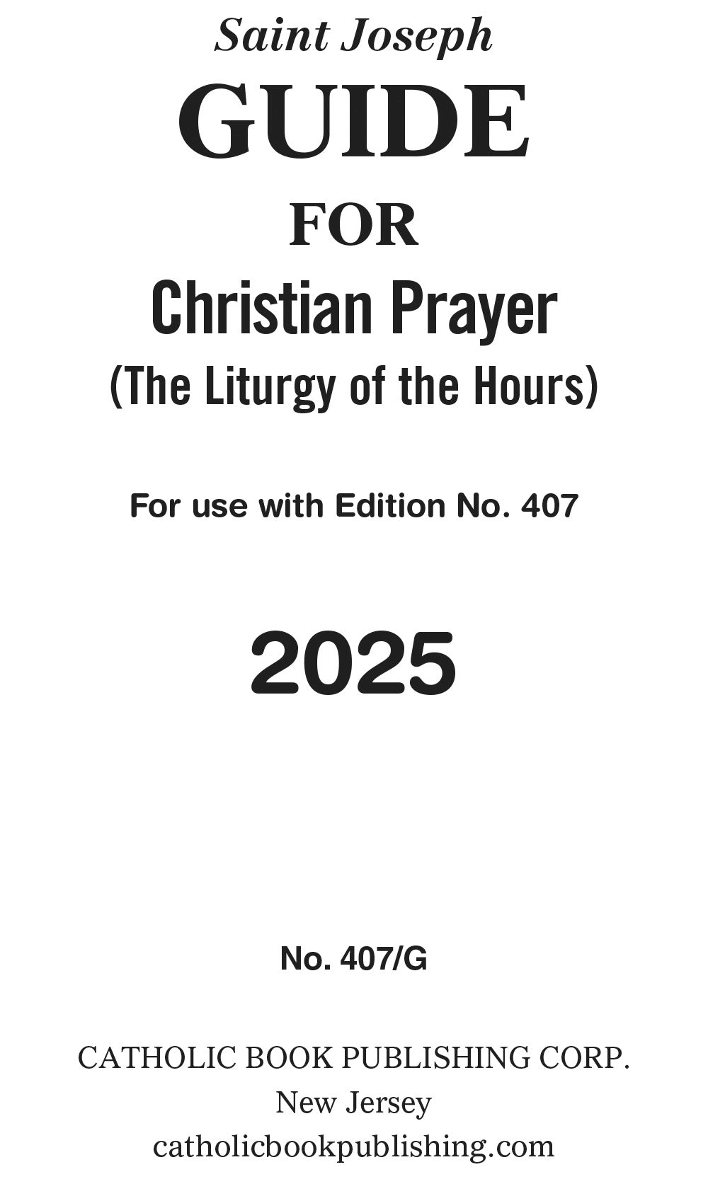 Christian Prayer Guide For 2025 (Large Type)