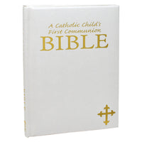 A Catholic Child's First Communion Bible - White