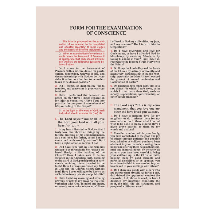 Examination of Conscience Card