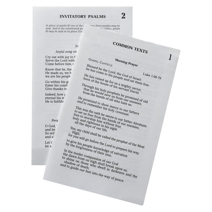 Inserts  (Christian Prayer)